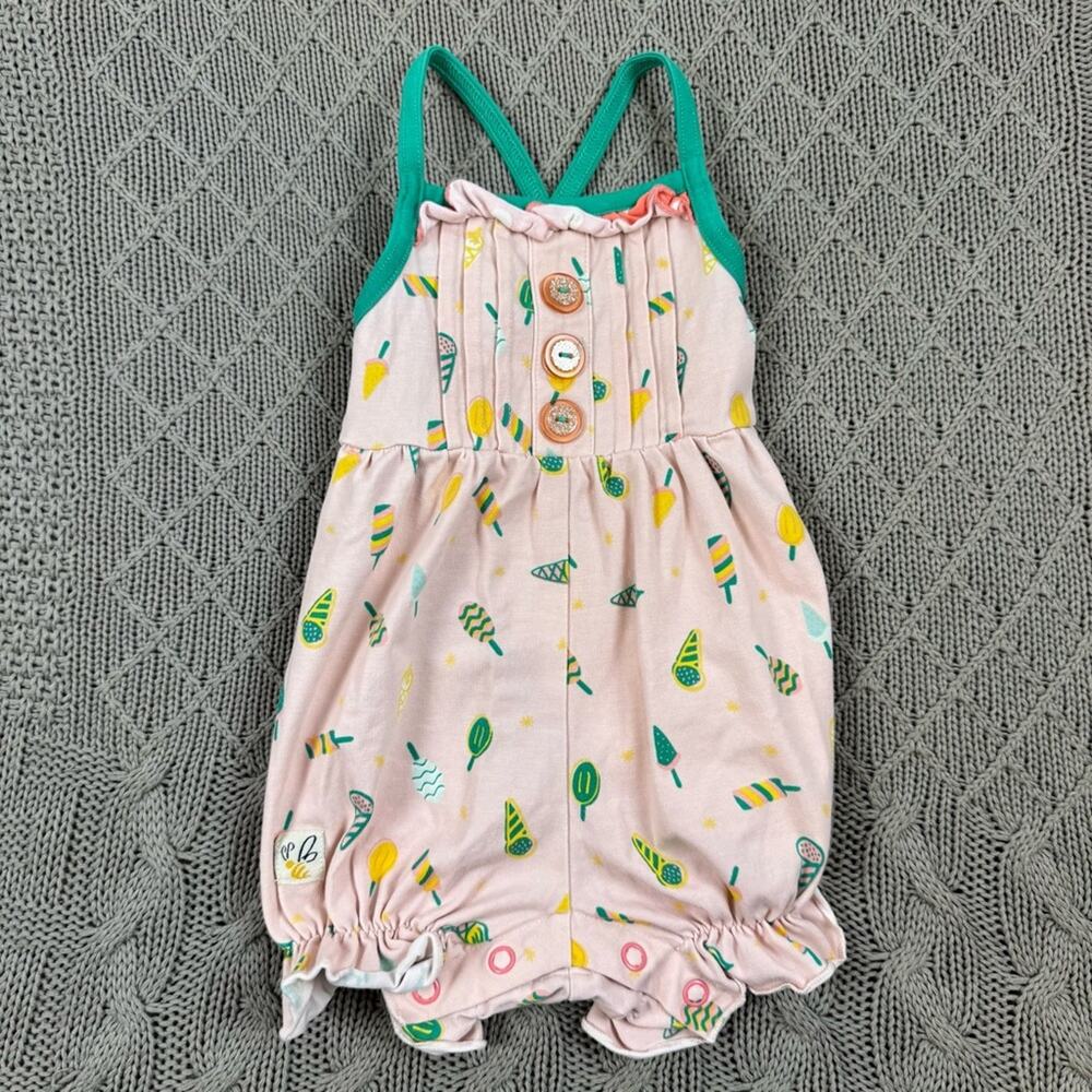 Wildflowers Day Dream Baby Romper Ice Cream and Sweet Treat Pattern ~ 3M
